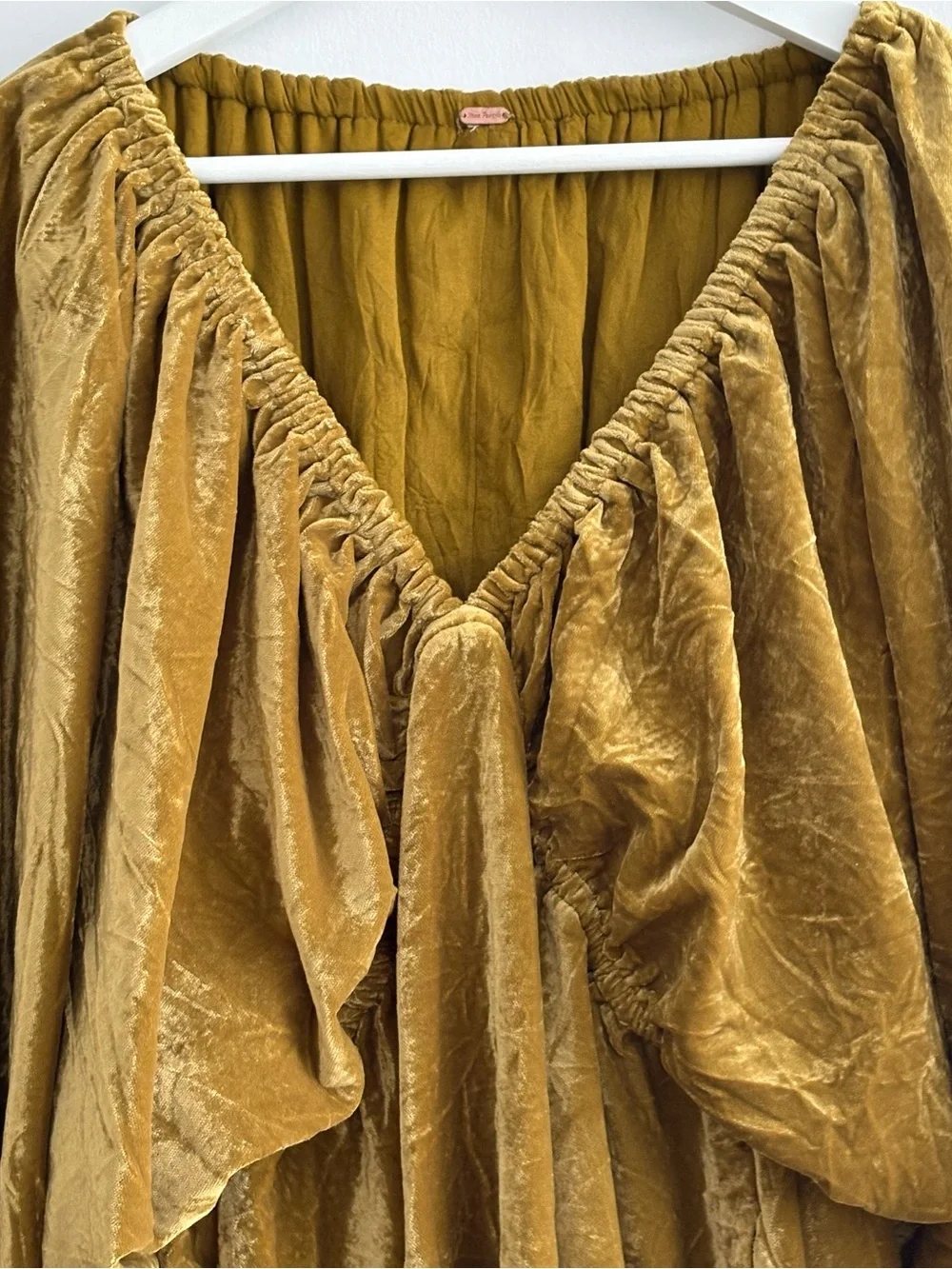 Free People Olive Velvet Mini Dress